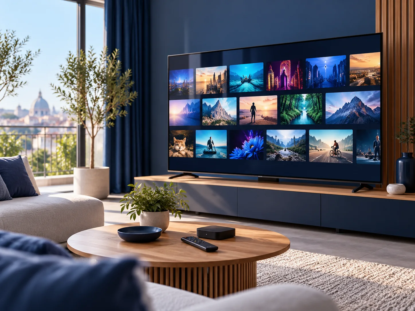 Smart TV et télécommande illustrant comment configurer IPTV Smarters Pro